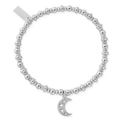 ChloBo Silver Didi Sparkle Starry Moon Bracelet For Women