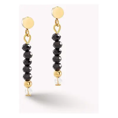 Coeur De Lion Elegance Crystals Earrings Gold Black For Women