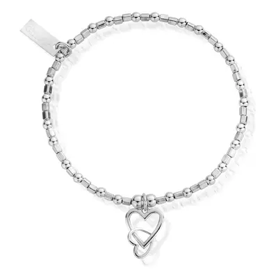 ChloBo Silver Interlocking Love Heart Bracelet For Women