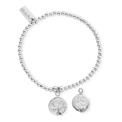 ChloBo Silver Cute Charm Live Love Life Bracelet For Women