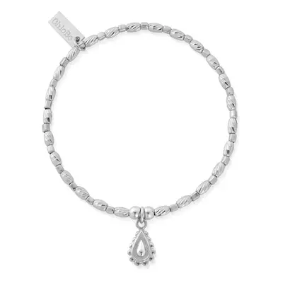 ChloBo Silver Soul Glow Rain Drop Bracelet For Women