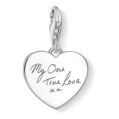 THOMAS SABO Charm Club Silver Heart Handwriting Charm For Women