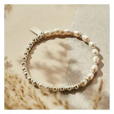 ChloBo Silver & Pearl Story Of Love Bracelet For Women