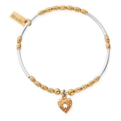 ChloBo Gold Plated & Silver Decorated Star Heart Bracelet For Women