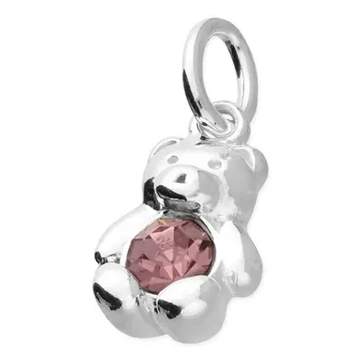 John Greed Signature Children's Silver June Birthstone Crystal Bear Pendant Charm For Women