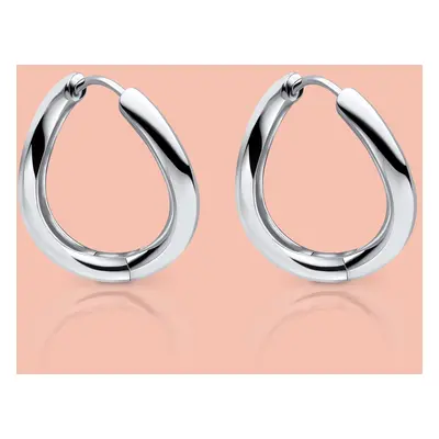 John Greed Portrait Series 1 Silver Infinity Twist Hoop Earrings For Women