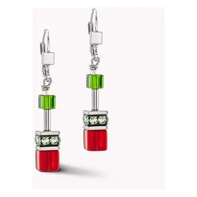 Coeur De Lion Classic GEOCUBE Earrings Red Green For Women