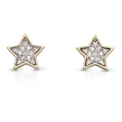 Fine Jewellery by John Greed 9ct Gold Star Diamond Stud Earrings For Women