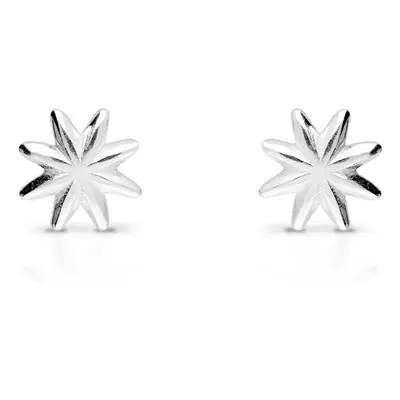 John Greed Signature Silver Starburst Stud Earrings For Women