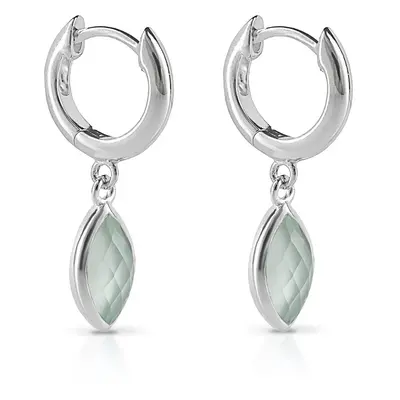 John Greed Signature Silver Blue Chalcedony Hoop Earrings For Women