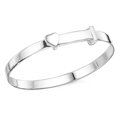 John Greed Signature Children's Silver Heart Expanding Bangle For Women