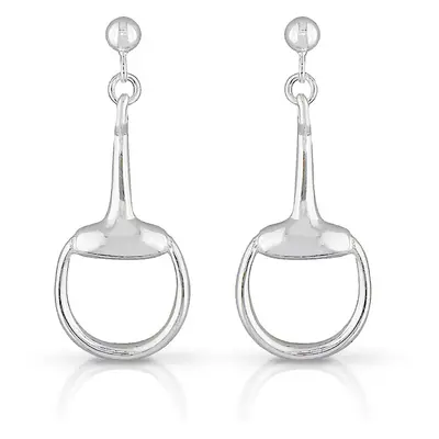 John Greed Signature Silver Snaffle Drop Earrings For Women