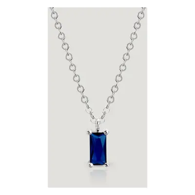 John Greed CANDY Cane Silver Sapphire Blue Stone Necklace For Women