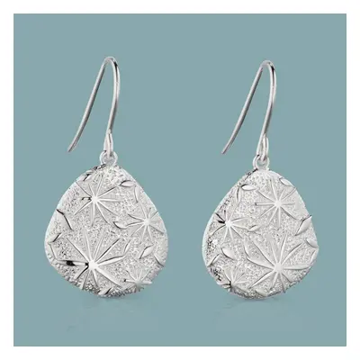 John Greed Tempest Cove Silver Fossil Flower Texture Drop Earrings For Women