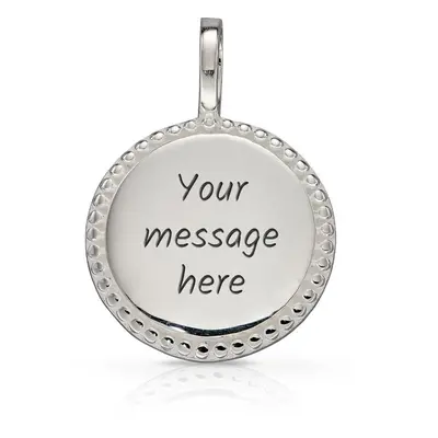 John Greed Signature Silver Milgrain Edge Disc Pendant Charm For Women