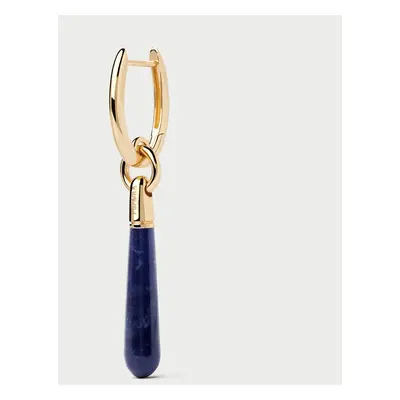 PDPAOLA Gold Plated Sodalite Large Jupiter Single Hoop Earring For Women