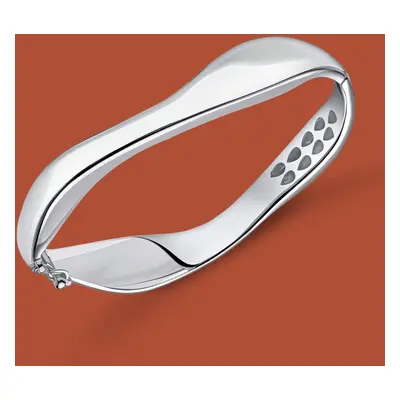 John Greed Portrait Series 1 Silver Thick Wave Bangle For Women