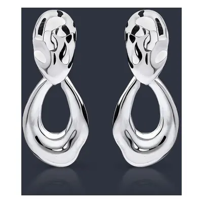 John Greed Portrait Series 1 Silver Door Knocker Drop Earrings For Women