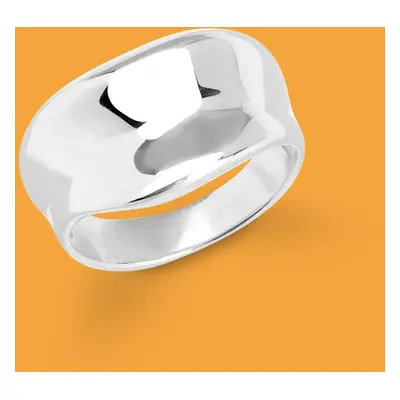 John Greed Portrait Series 1 Silver Square Curved Ring For Women