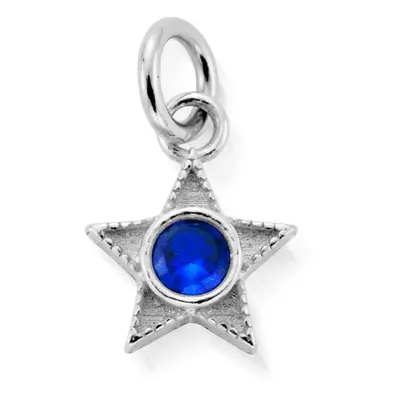 ChloBo Silver September Sapphire CZ Birthstone Mini Star Pendant For Women