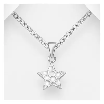 John Greed Signature Silver Hammered Star Necklace For Women