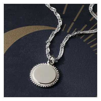 ChloBo Silver Personalised Moon Coin Necklace For Women