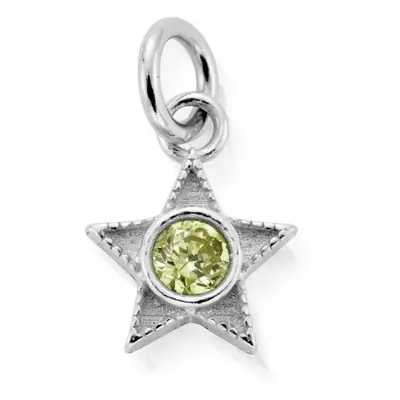 ChloBo Silver August Peridot CZ Birthstone Mini Star Pendant For Women