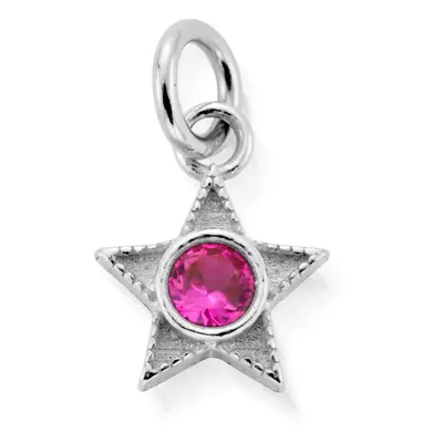 ChloBo Silver July Ruby CZ Birthstone Mini Star Pendant For Women