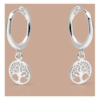 John Greed Tempest Wald Silver Tree of Life Huggie Hoop Earrings For Women