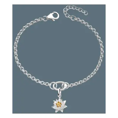 John Greed Tempest Silver July Birth Flower Water Lily Charm Bracelet For Women