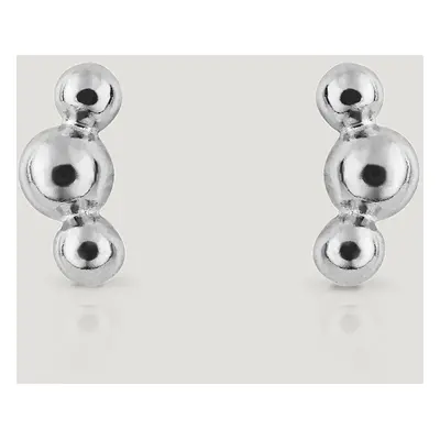 John Greed CANDY Cane Silver Triple Ball Stud Earrings For Women