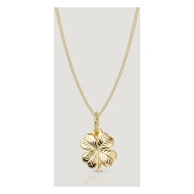 John Greed CANDY 9ct Gold Mini Four Leaf Clover Necklace For Women