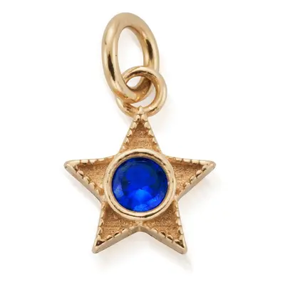 ChloBo Gold Plated September Sapphire CZ Birthstone Mini Star Pendant For Women