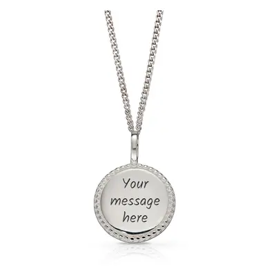 John Greed Signature Silver Milgrain Edge Disc Necklace For Women