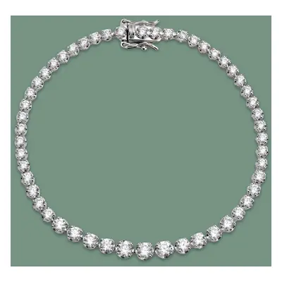 John Greed Signature Silver Graduated CZ Tennis Bracelet For Women