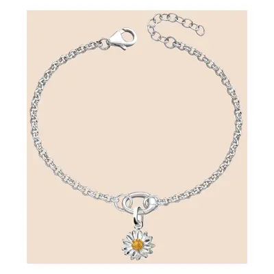 John Greed Tempest Silver September Birth Flower Aster Charm Bracelet For Women