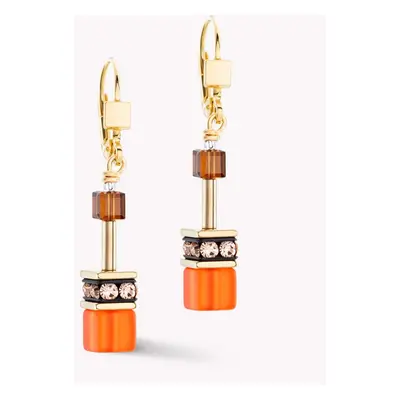 Coeur De Lion Classic GEOCUBE Earrings Gold Orange Brown For Women