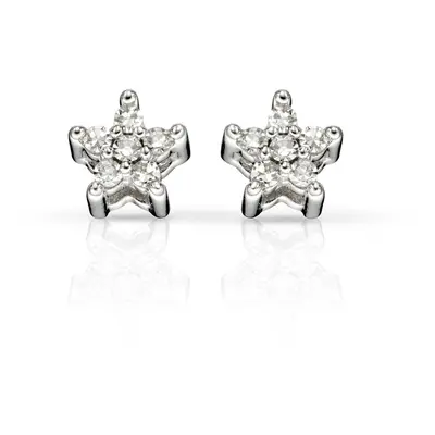 Fine Jewellery by John Greed 9ct White Gold Diamond Star Stud Earrings For Women