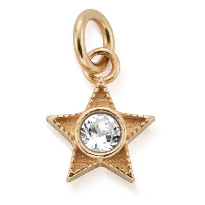 ChloBo Gold Plated April Diamond CZ Birthstone Mini Star Pendant For Women