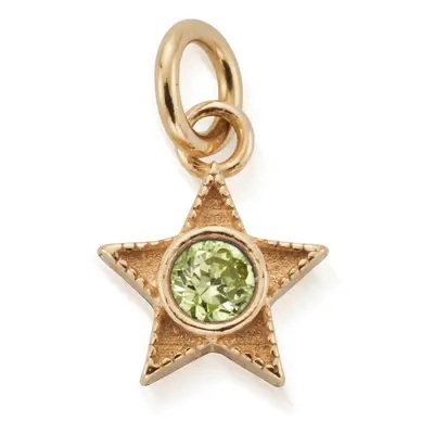 ChloBo Gold Plated August Peridot CZ Birthstone Mini Star Pendant For Women