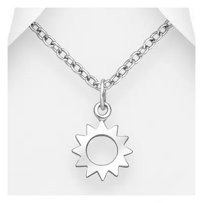 John Greed Signature Silver Open Sun Necklace For Women