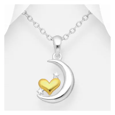 John Greed Signature Silver & Gold Plated Moon, Star & Heart Necklace For Women