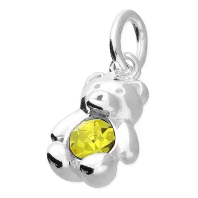 John Greed Signature Children's Silver November Birthstone Crystal Bear Pendant Charm For Women