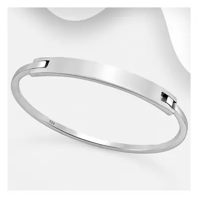 John Greed Signature Silver Rectangle Bangle For Women