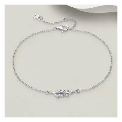 John Greed Tempest Wald Silver CZ Leaf Bracelet For Women