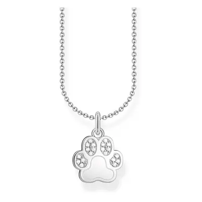 THOMAS SABO Silver CZ Paw Print Necklace