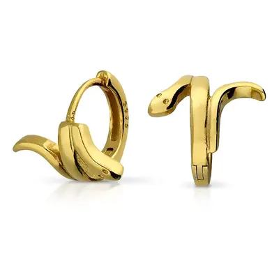 John Greed Signature Gold Plated Snake Swirl Hoop Earrings For Women