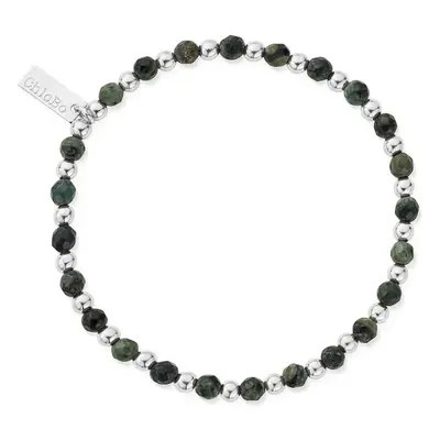 ChloBo Men's Silver Kambaba Jasper Ball Bracelet