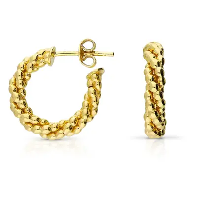 John Greed Signature Gold Plated Cluster Bead Hoop Earrings For Women