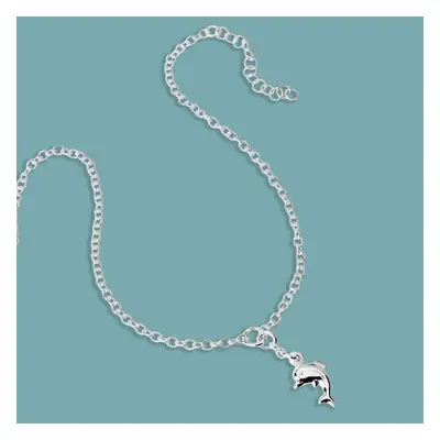 John Greed Tempest Cove Silver Dolphin Anklet For Women